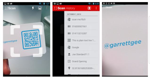How do you use a QR code reader on an Android phone?