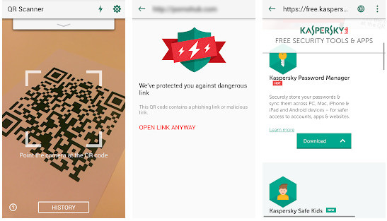 kaspersky qr scanner app para Android