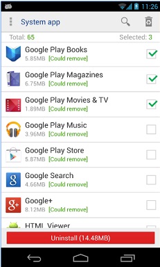 remove system apps android