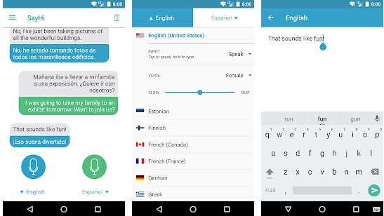 Say Hi translate - best voice to text apps for Android