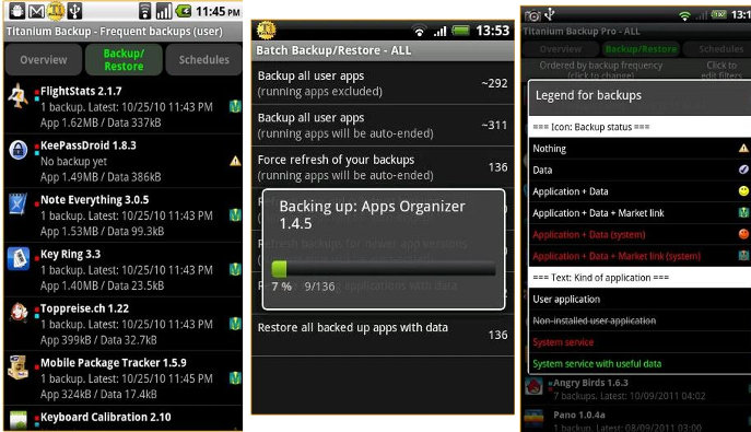 titanium backup - Android root apps
