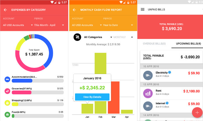 expense iq - free Android budget app 2016