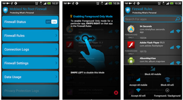 mobiwall firewall app for Android