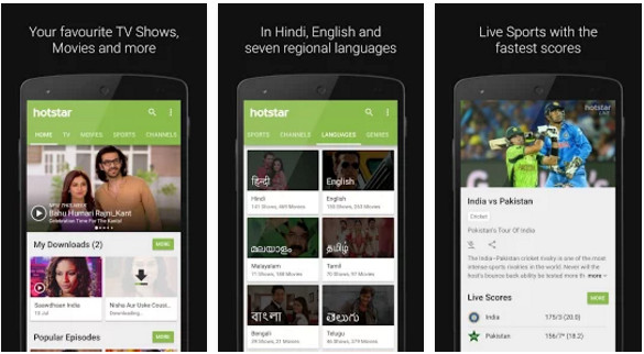 hotstar - best Indian live TV app