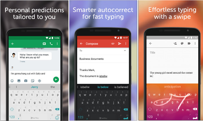 Swiftkey - أفضل تطبيقات لوحة مفاتيح Android