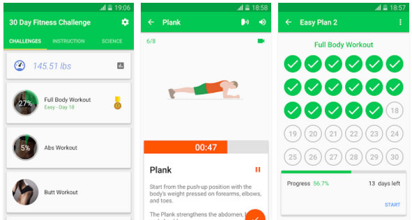 30 day workout challenge - best health apps for android and iphone