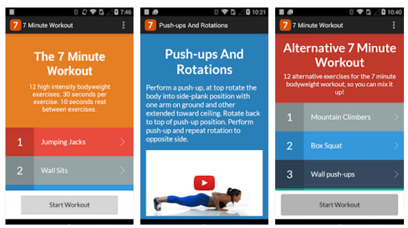 7 minutes workout app for android and iPhone