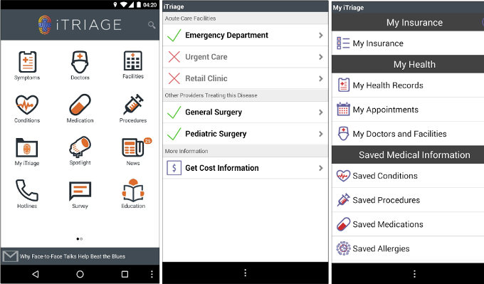 iTriage health app for android and iPhone 