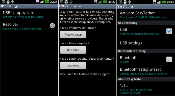 EasyTether - migliore app di tethering per Android