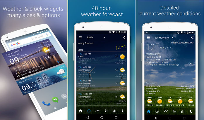 Transparent weather widget app