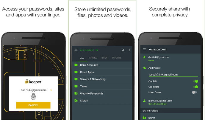 keeper password manager android