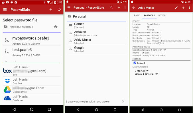 PasswdSafe - best password manager for android