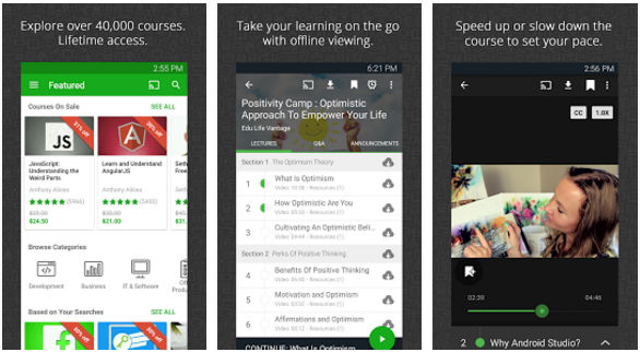 Udemy - best educational apps for Android and iOS