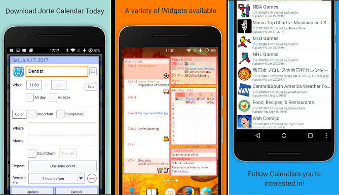 Jorte: Bets calendar apps for Android