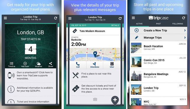 TripCase - Best travel planning apps for Android and iPHone