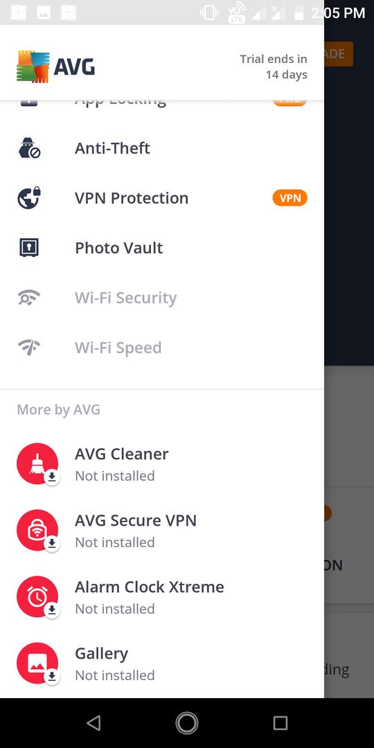 AVG Security features