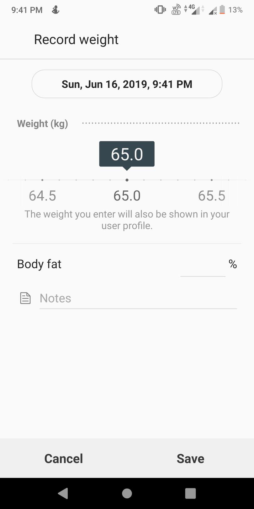 weight tracking