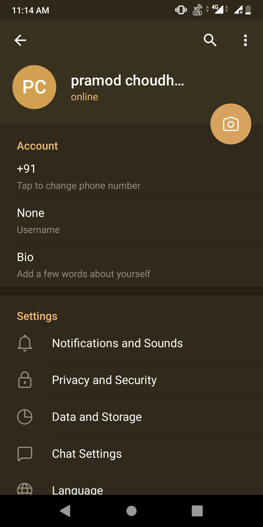 settings and profile