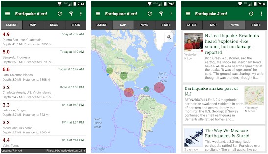Earthquake alert app