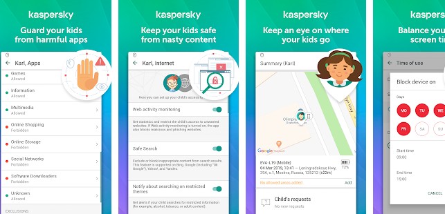 kaspersky safe kids phone settings