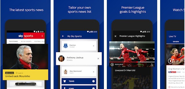 Sky Sports - best apps to watch live sports
