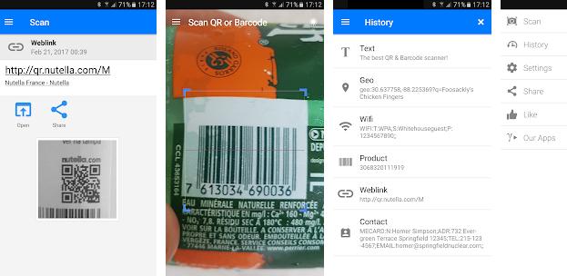 Aplicación de Escáner de códigos de barras y Qr para Android